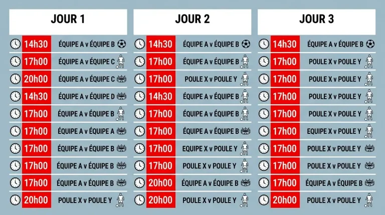 Calendrier et horaires suisses du Mondial 2026 — 22 au 24 juin